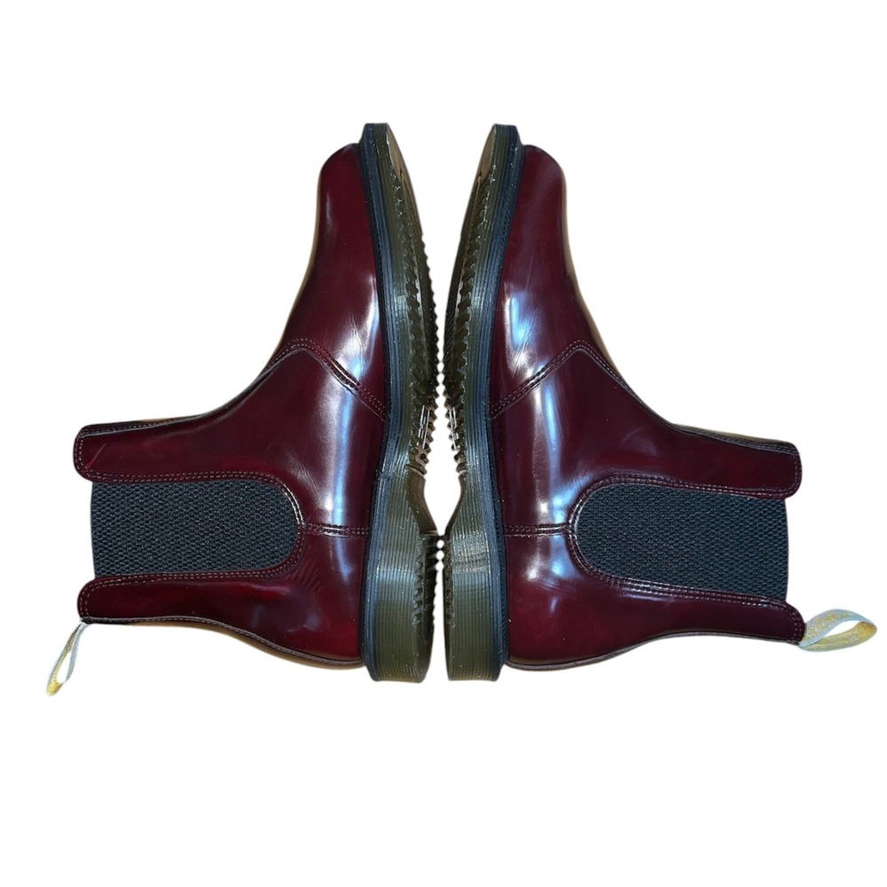 Dr. Martens Vegan Flora Chelsea Boots Womens 6 Cherry Red Glossy Pull On Boots - Picture 8 of 11
